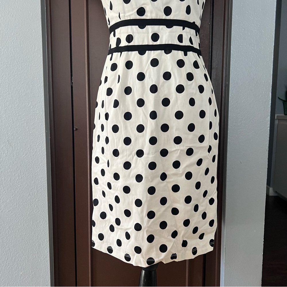 Vintage Jody California White Polka-Dot Sheath Dress - Picture 3 of 5